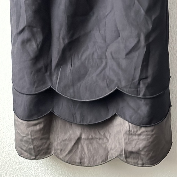 Anthropologie dress burnt orange black gray size 2 Barbie core silk - Picture 2 of 14